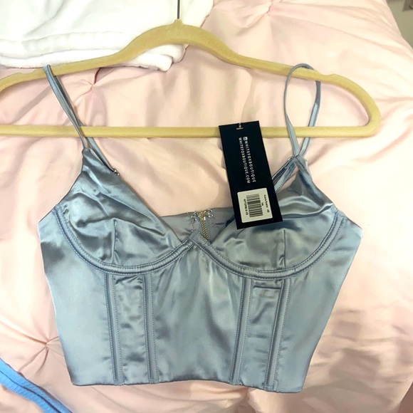 White Fox Boutique blue bustier. Super cute and not see through!! - Picture 3 of 3